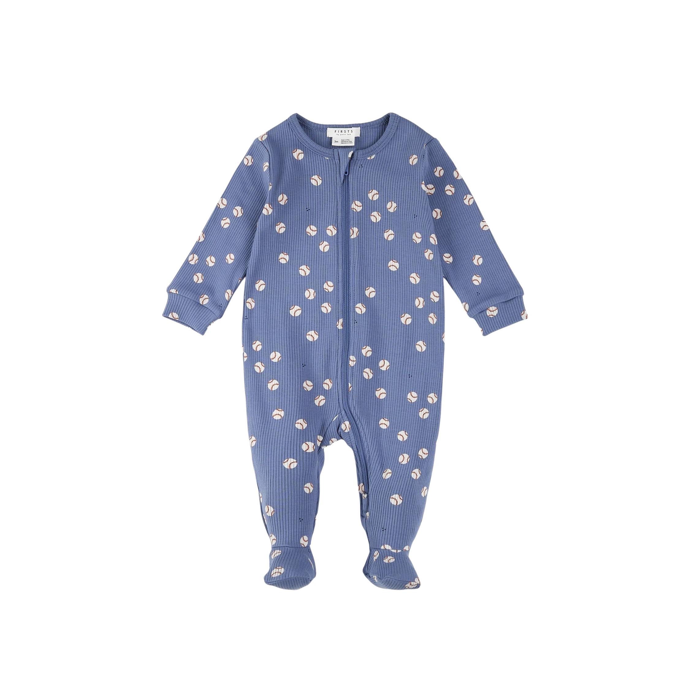 Baseball Print Footed Sleeper