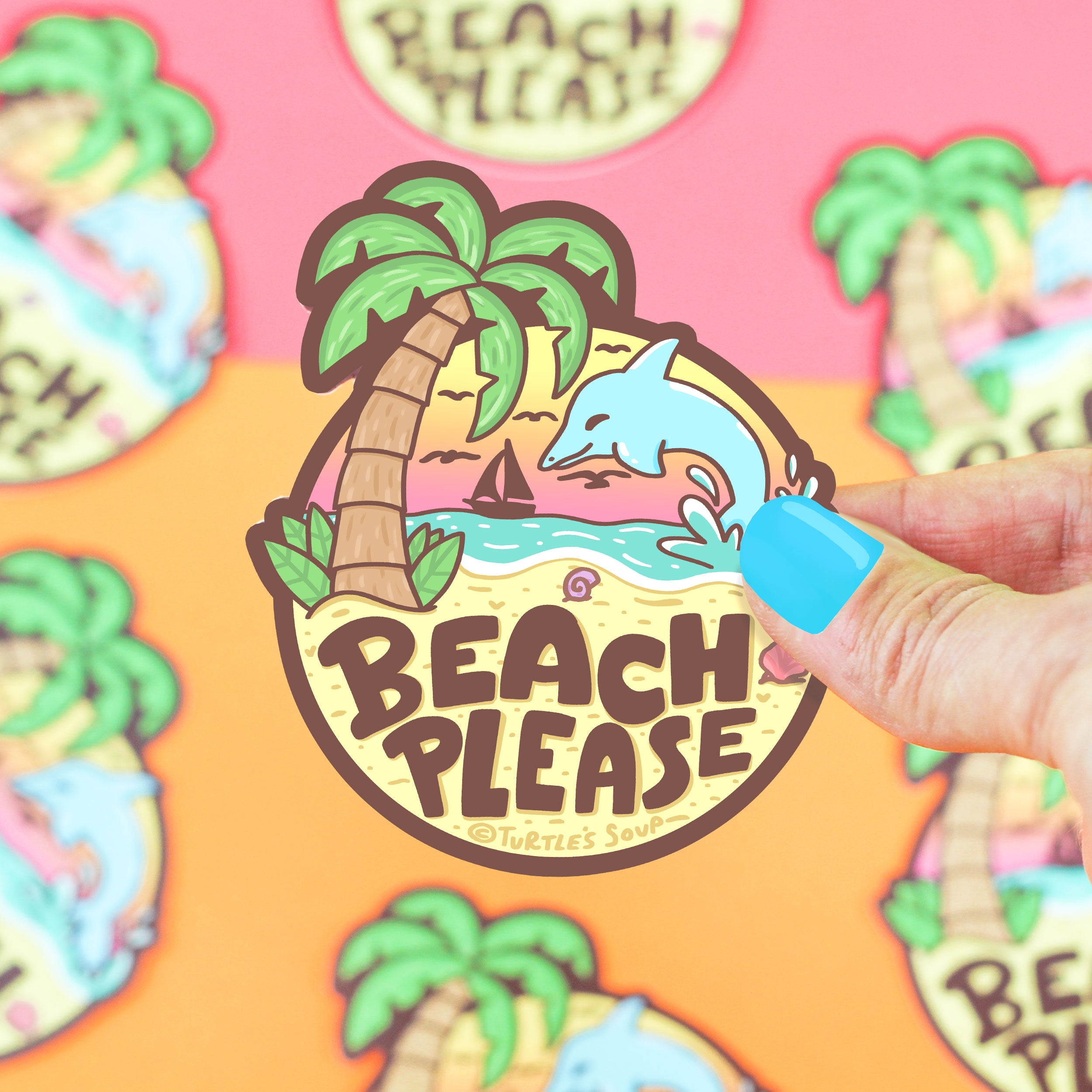 Beach Please Vinyl Sticker