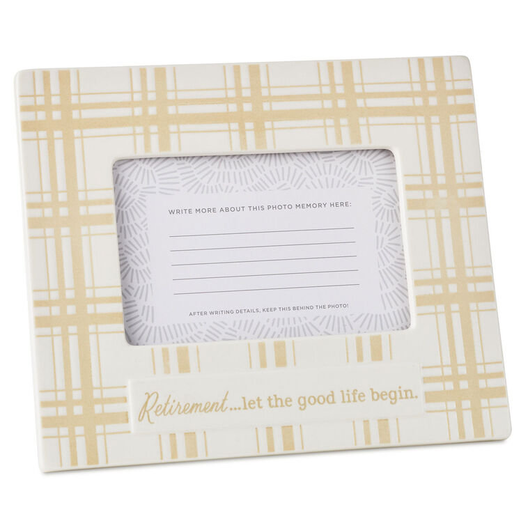 Retirement Quote on Plaid Picture Frame, 4x6