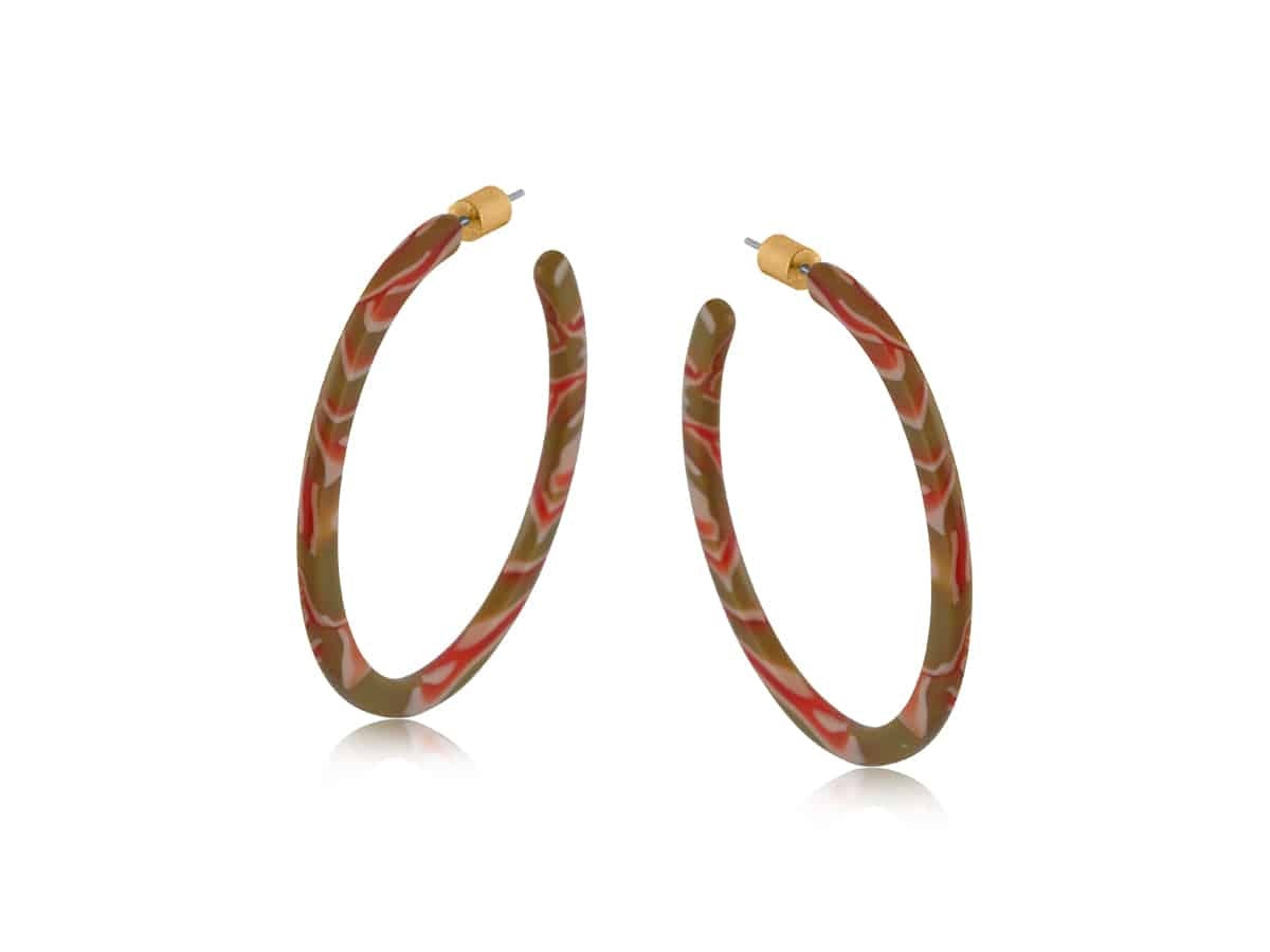 Oleandre Resin Statement Hoop Earrings