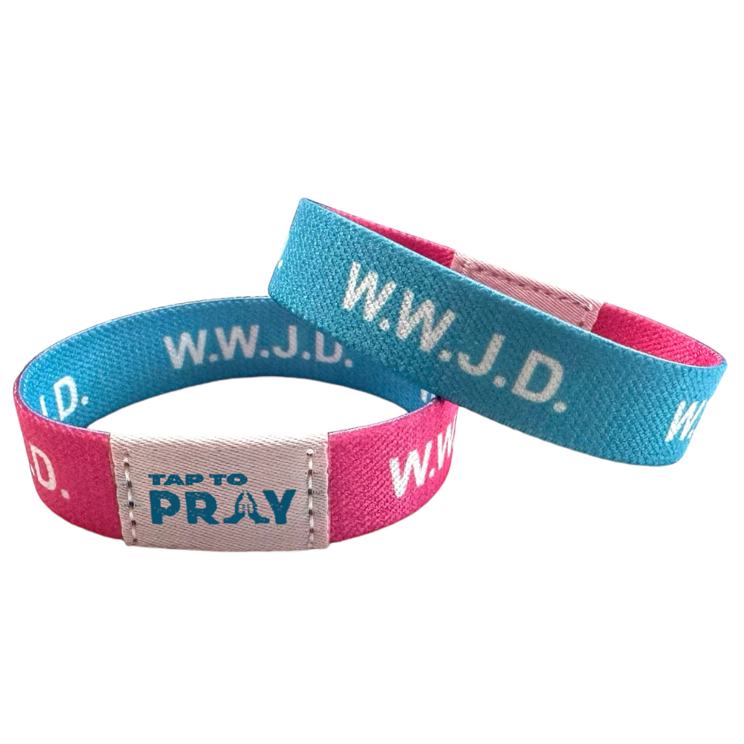 Blue & PInk WWJD Tap To Pray™ Bracelet