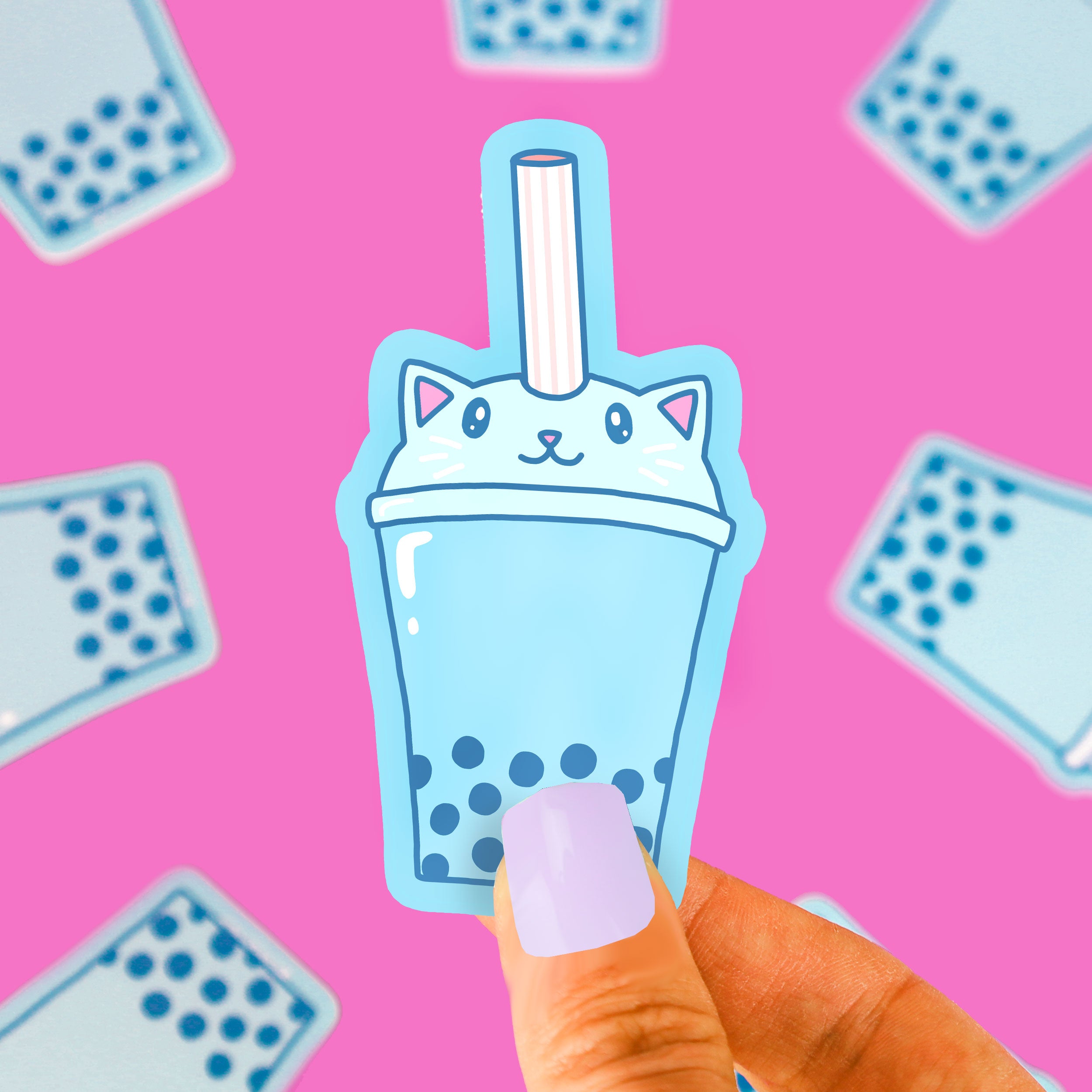 Bubble Tea Kitty Cat Vinyl Sticker