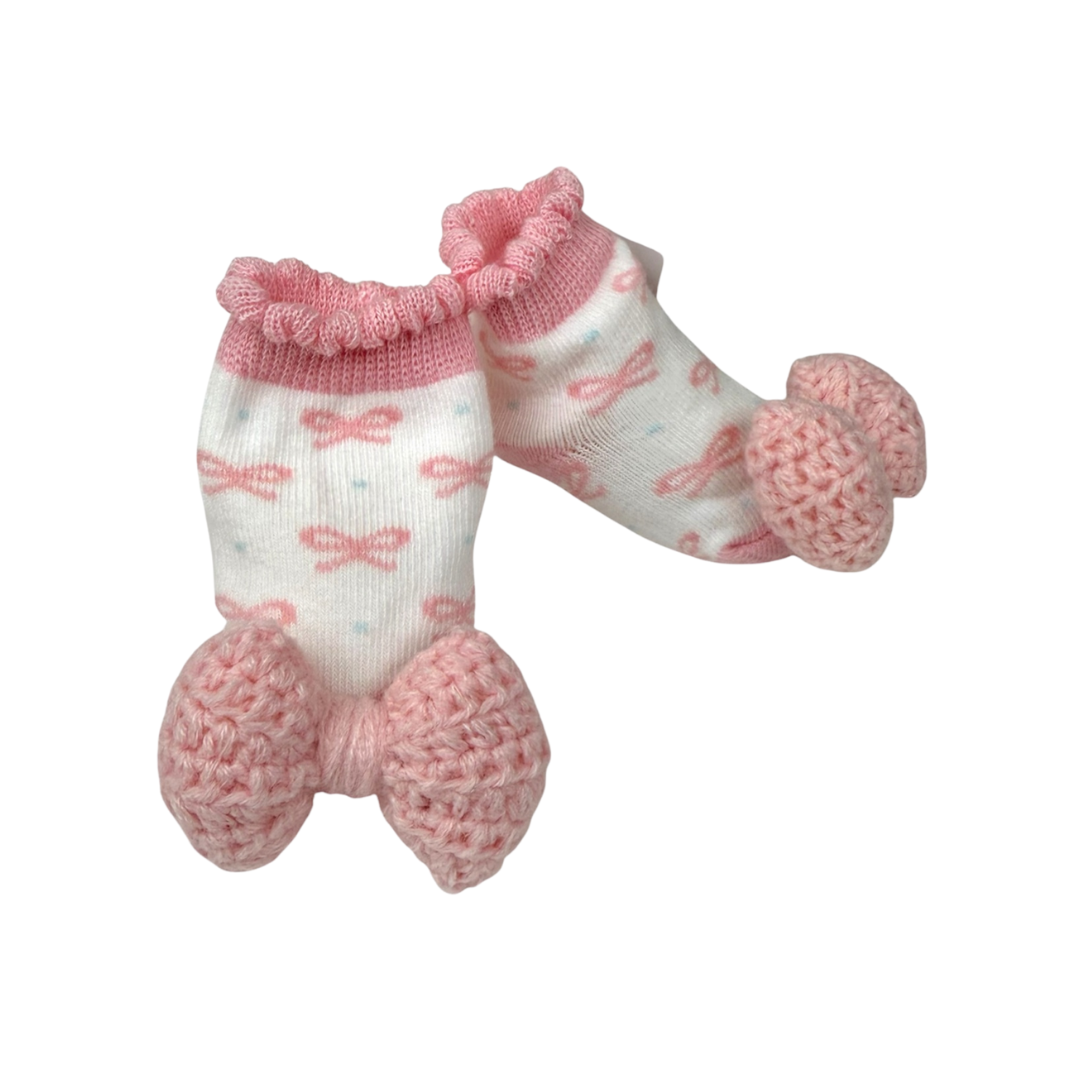 Bow Crochet Rattle Toe Socks