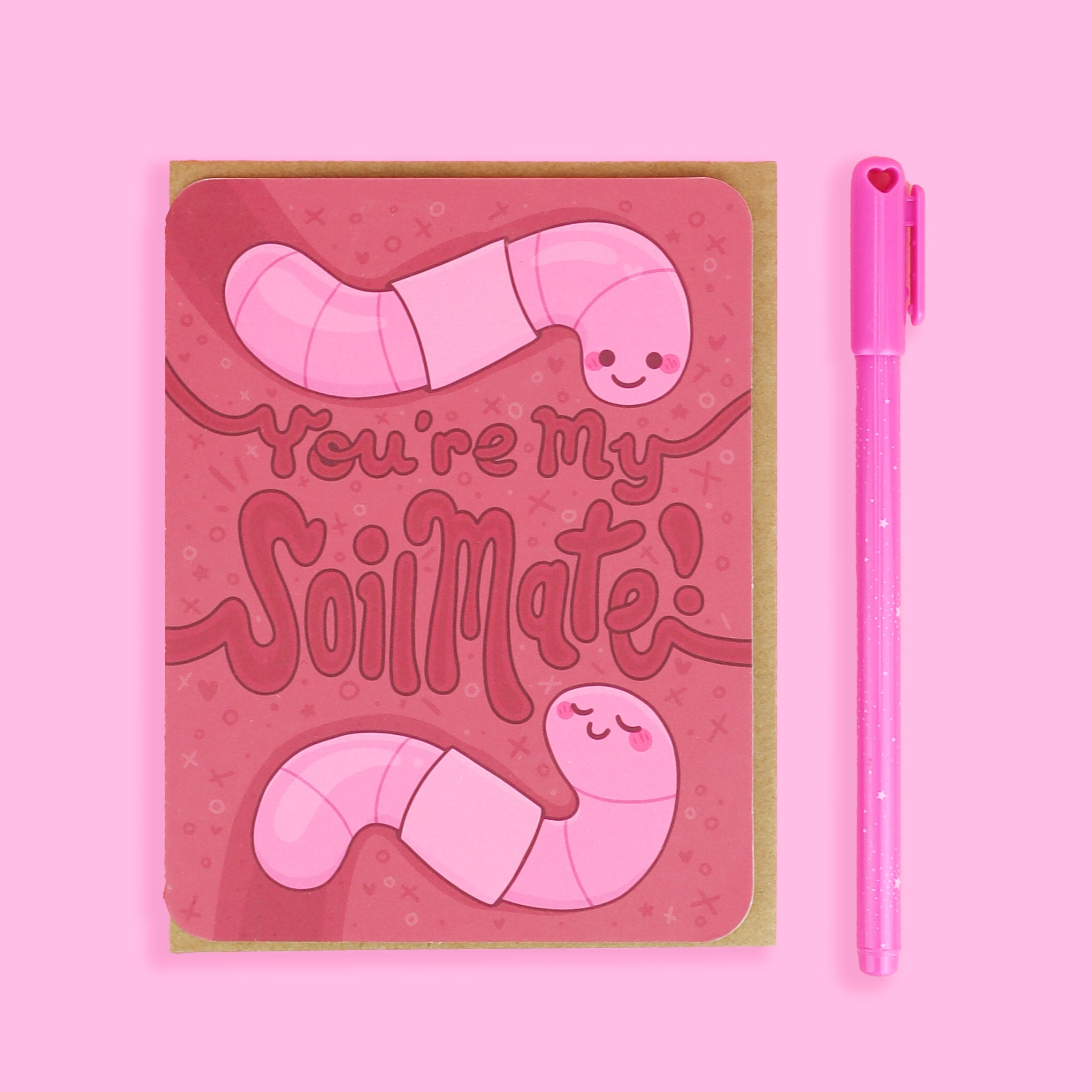 You’re My Soil-mate Worms Valentines Love Card