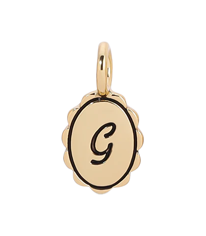 Charm Garden - Scalloped Initial Charm - Gold - G