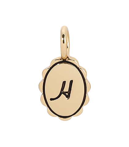 Charm Garden - Scalloped Initial Charm - Gold - H