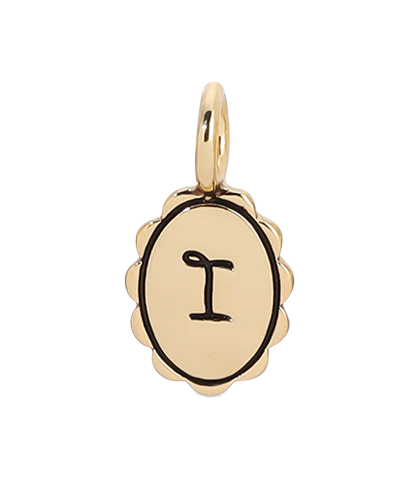 Charm Garden - Scalloped Initial Charm - Gold - I