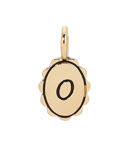 Charm Garden - Scalloped Initial Charm - Gold - O