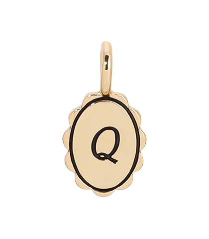 Charm Garden - Scalloped Initial Charm - Gold - Q