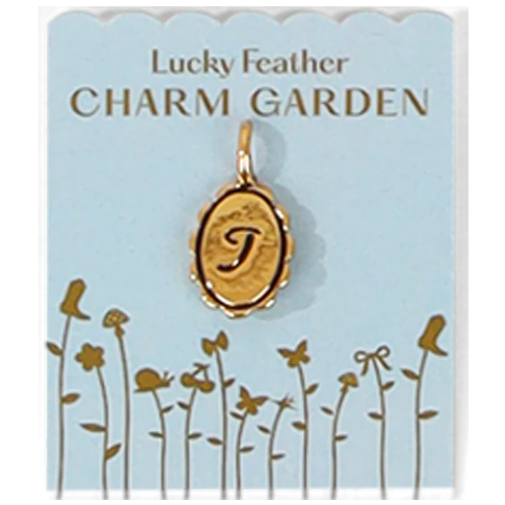Charm Garden - Scalloped Initial Charm - Gold - T