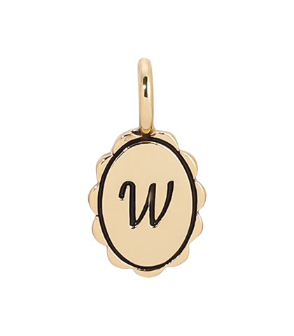 Charm Garden - Scalloped Initial Charm - Gold - W