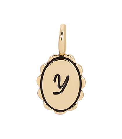 Charm Garden - Scalloped Initial Charm - Gold - Y