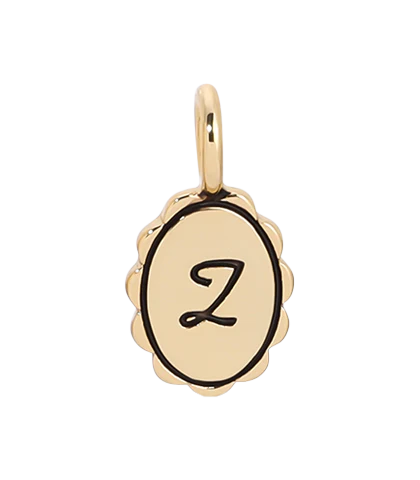 Charm Garden - Scalloped Initial Charm - Gold - Z