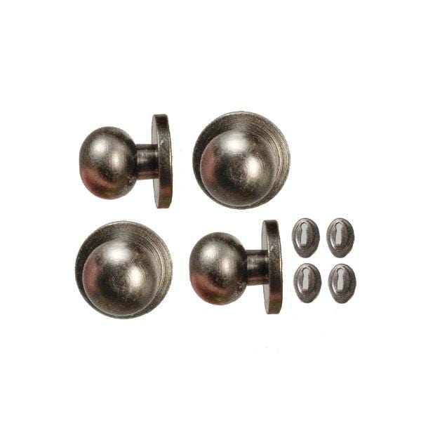 Pewter Dollhouse Miniature Door Knobs with Keyholes