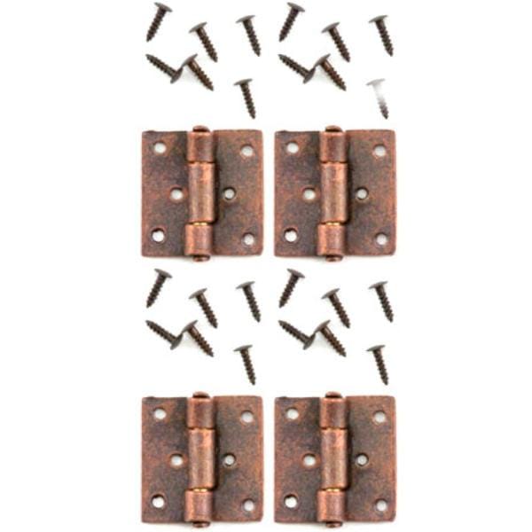 Bronze Dollhouse Miniature Butt Hinges with Nails
