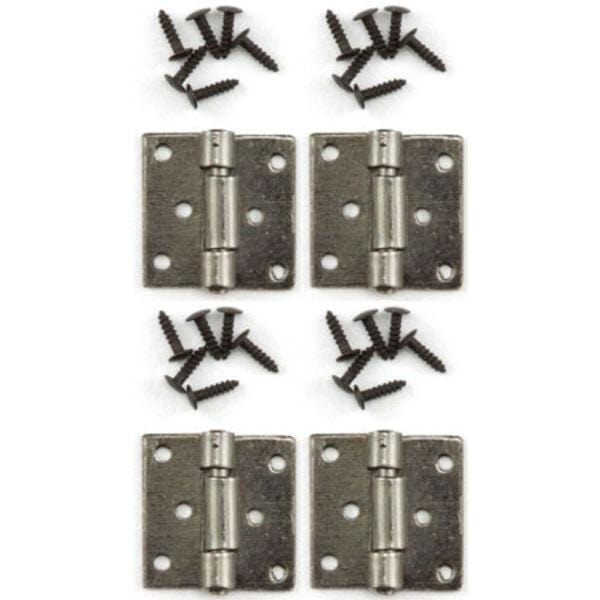 Pewter Dollhouse Miniature Butt Hinges with Nails