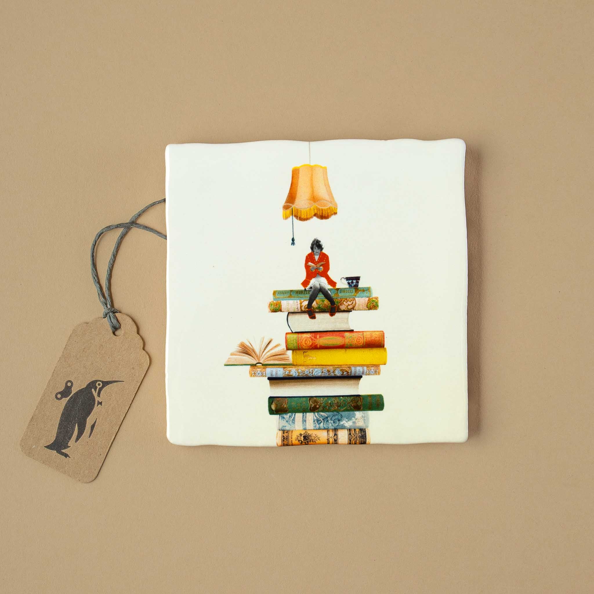 Dutch Ceramic Story Tile | Bookworm
