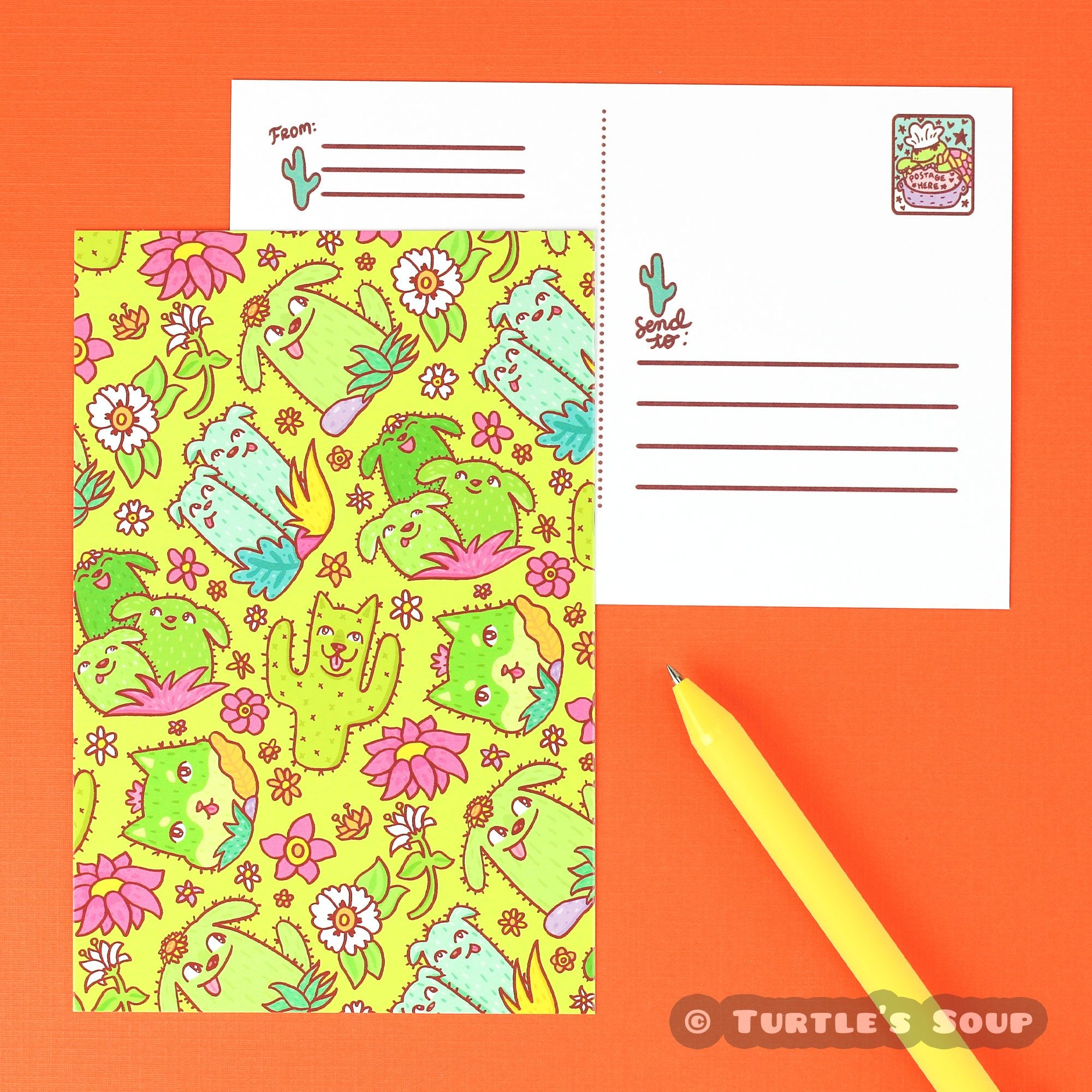 Cactus Puppies Postcard