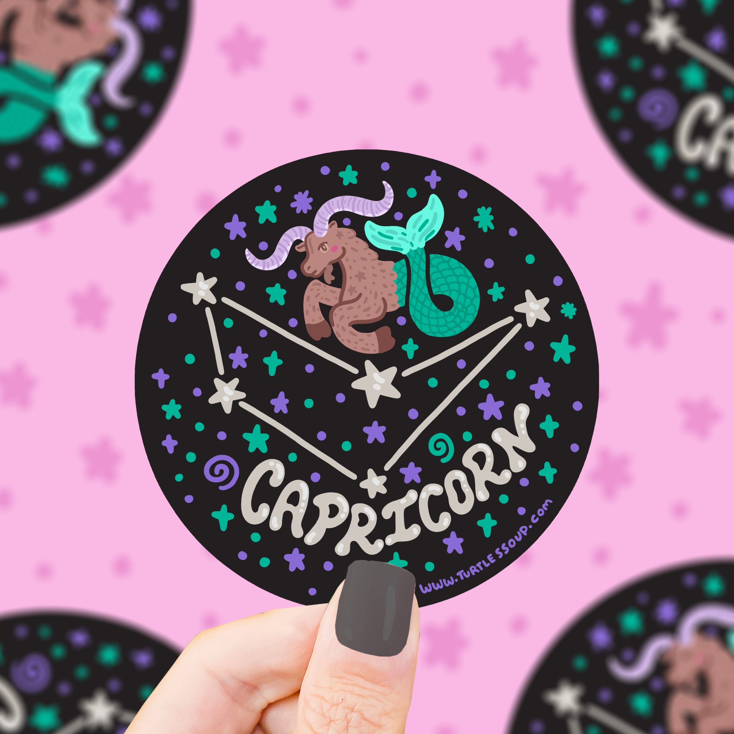 Capricorn Constellation Zodiac Holographic Vinyl Sticker