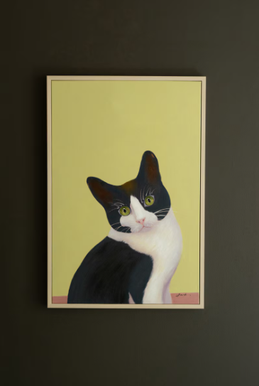Black And White Cat Painting
