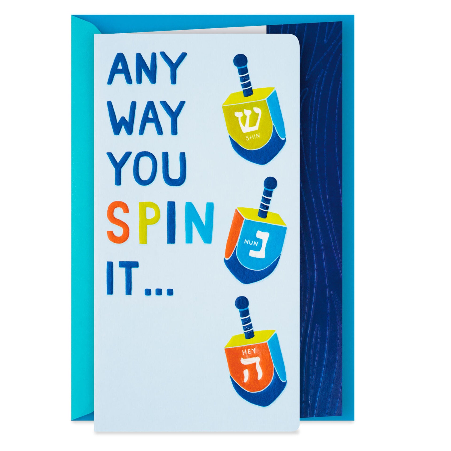 Colorful Dreidels Hanukkah Card