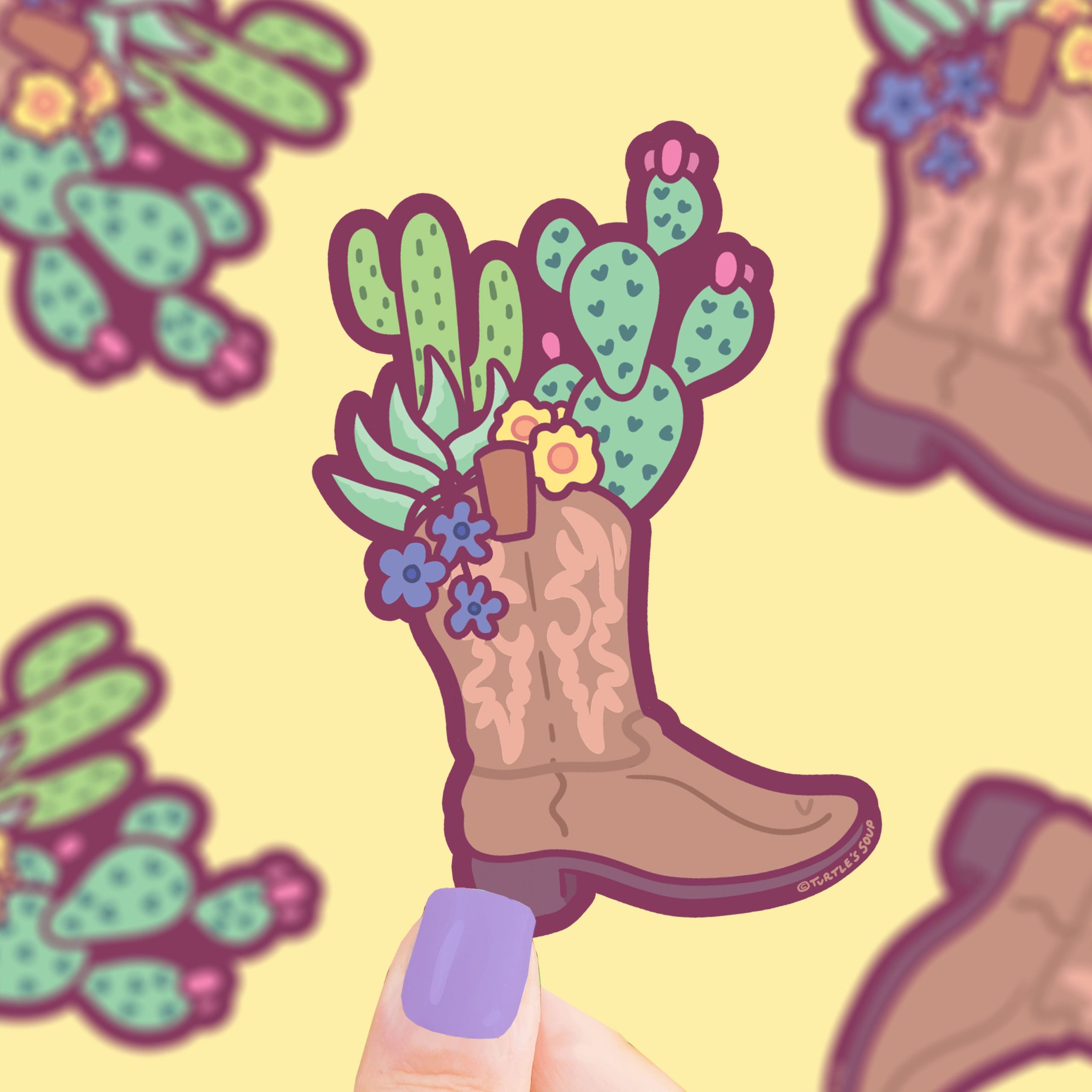 Cactus Cowboy Boot Desert Wild West