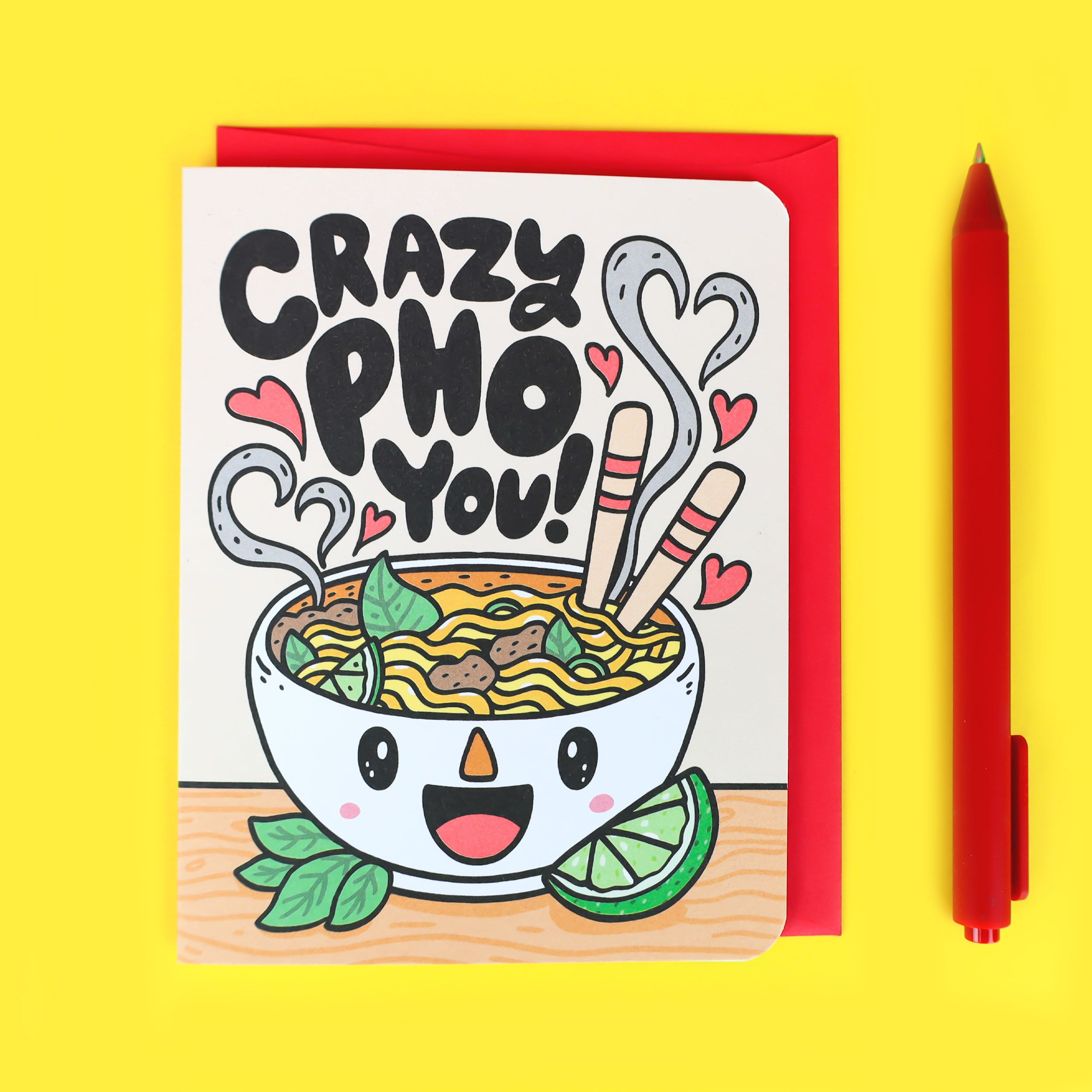 Crazy Pho You Cute Love Card