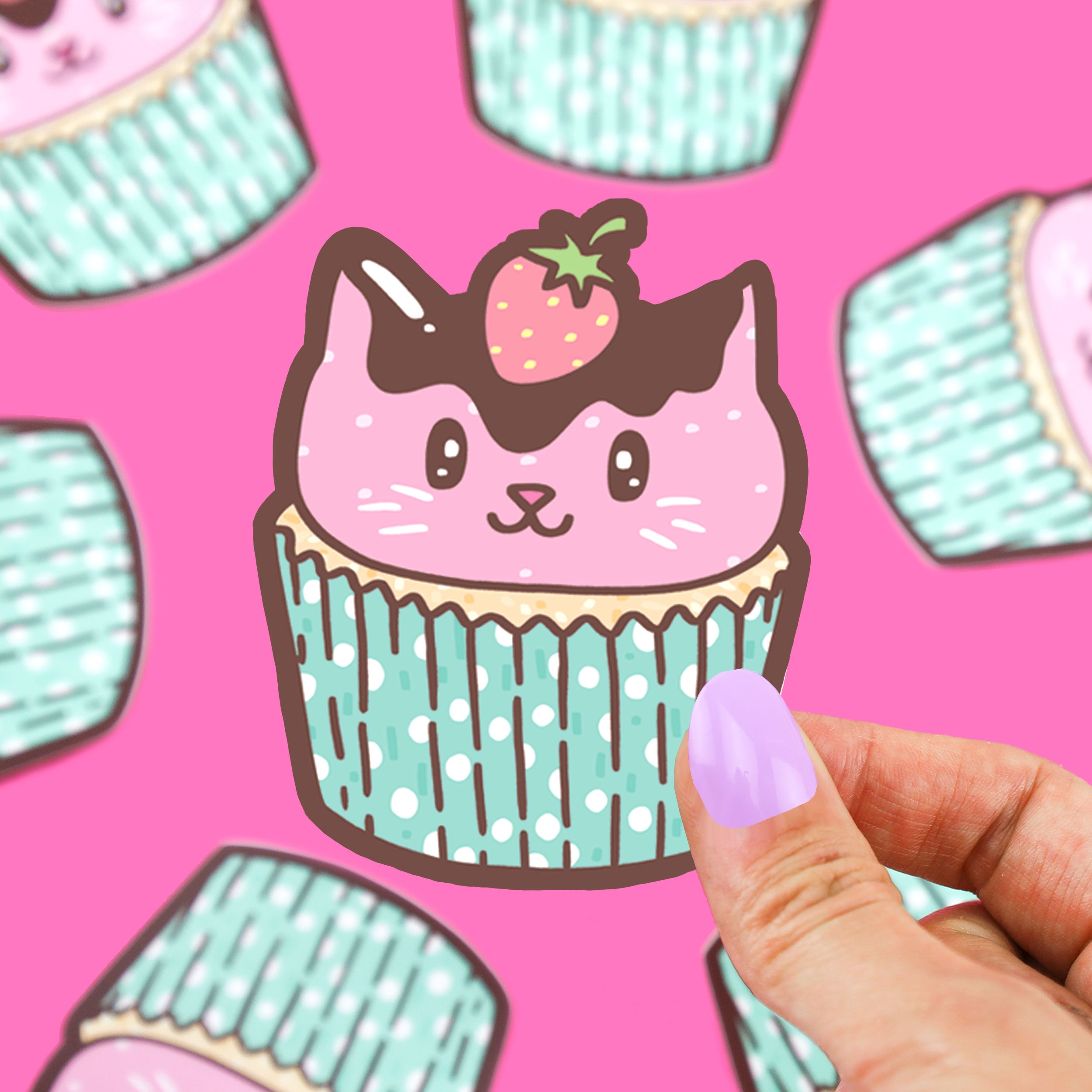 Cupcake Cat Vinyl Sticker