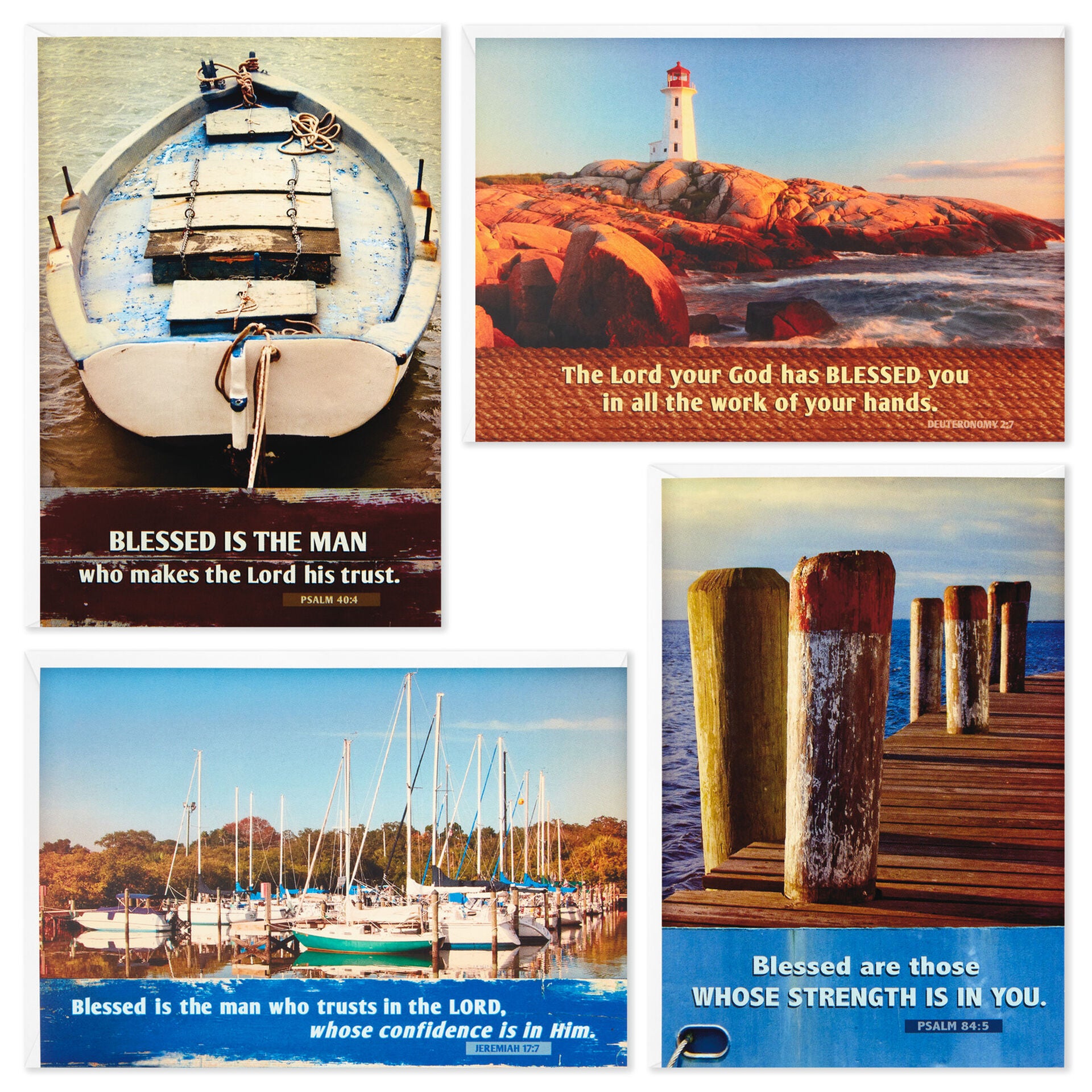 DaySpring Nautical Assorted Religious Birthday Cards, Box of 12