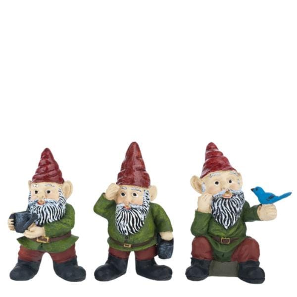 3-Piece Dollhouse Miniature Garden Gnome Set
