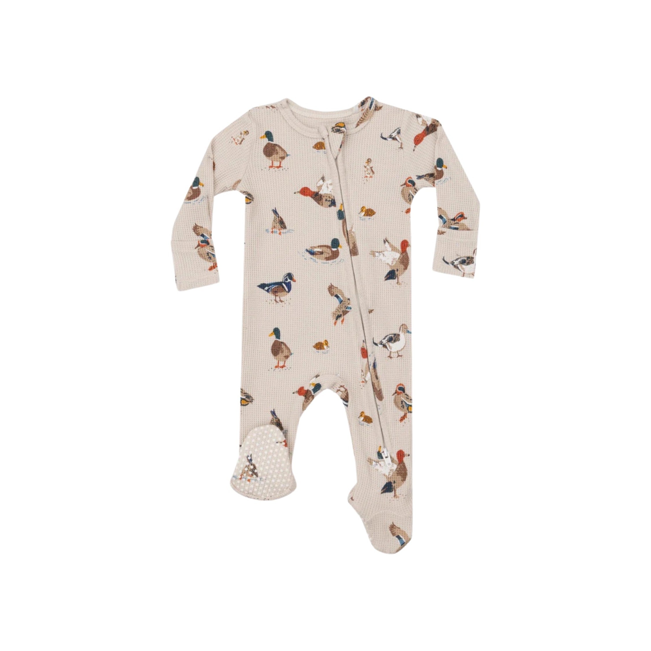 Ducks Thermal Waffle 2-Way Zipper Footie