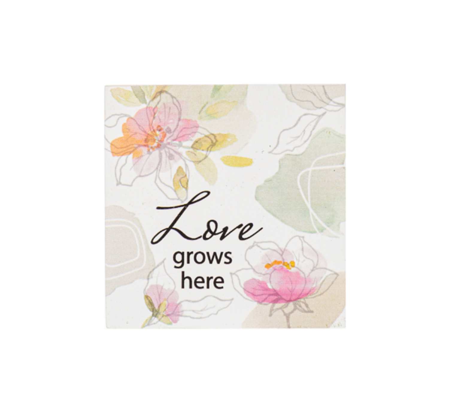 Love Grows Here Mini Block Sign