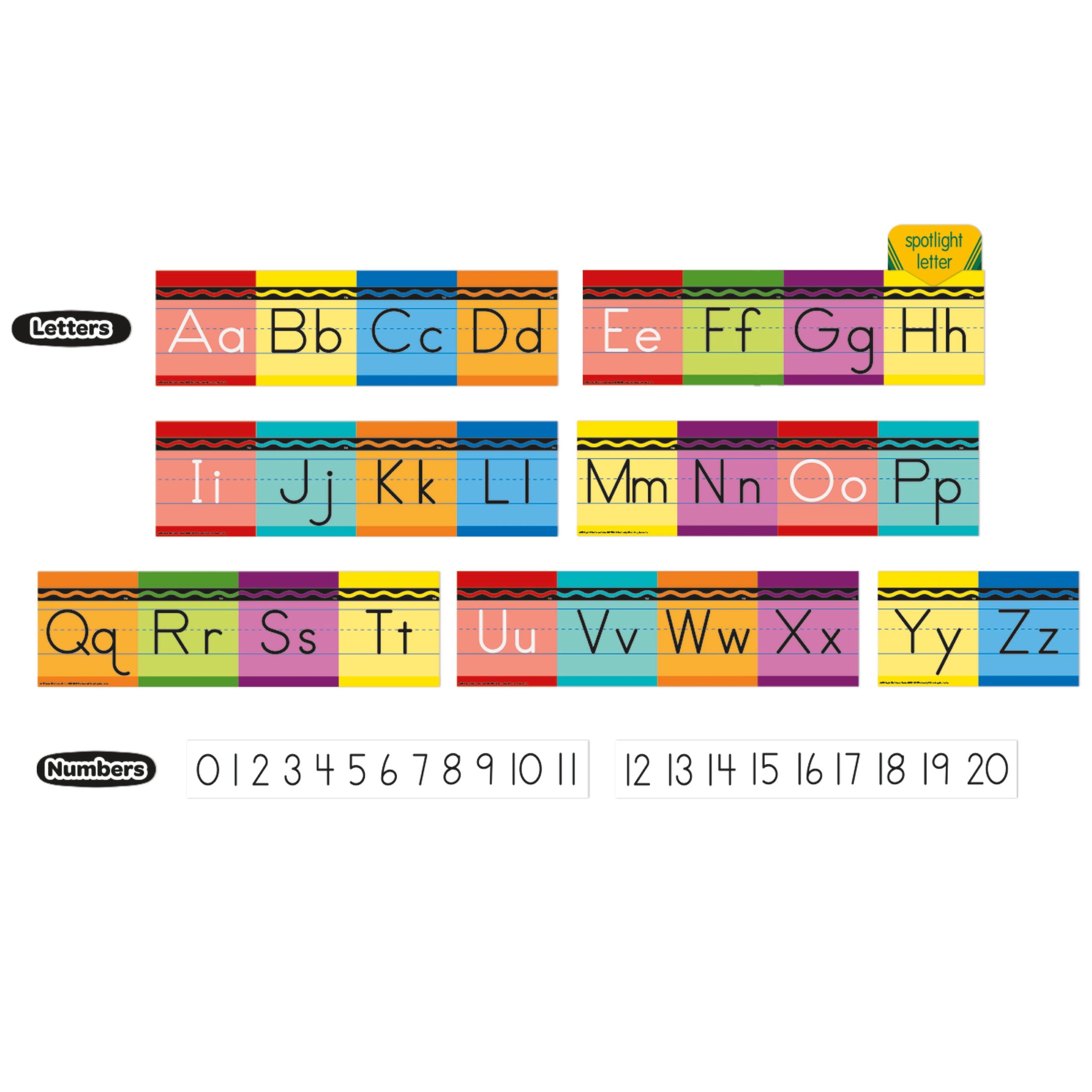 Crayola Alphabet Cards & Number Lime Mini Bulletin Board Set