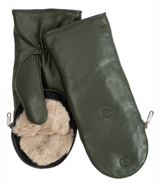 Zip Top Mittens with Faux Fur Lining / Click for Colors