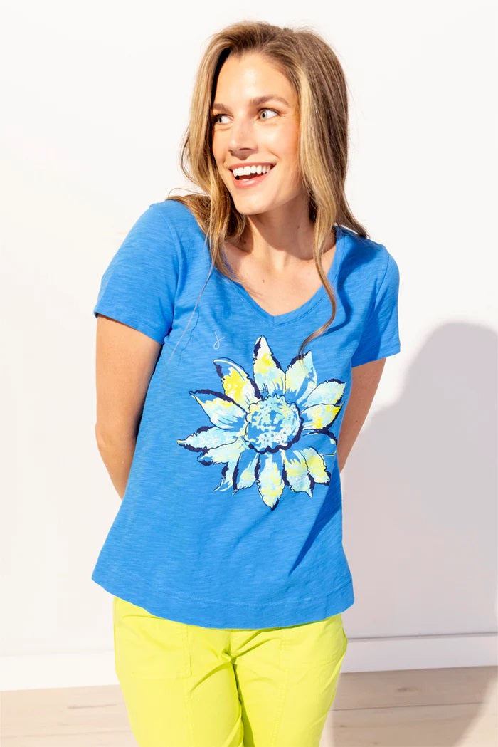 Peruvian Cotton Painted Sunflower Tee | 50% Off