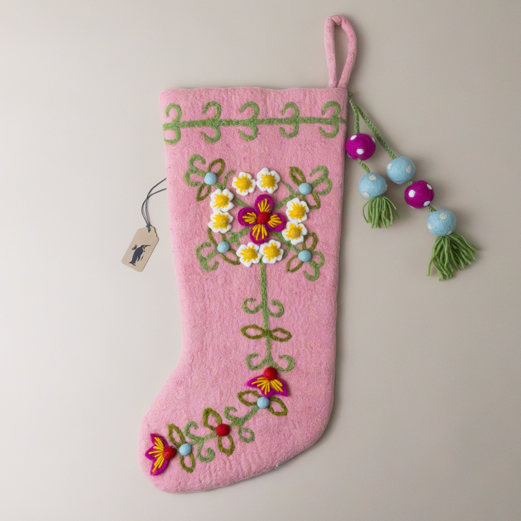 Felted Meadow Stocking | Blush