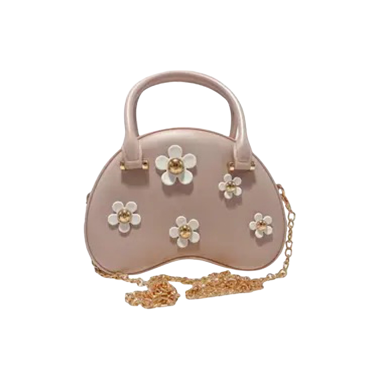 Floral Matt Apricot & Ivory Jelly Dome Purse