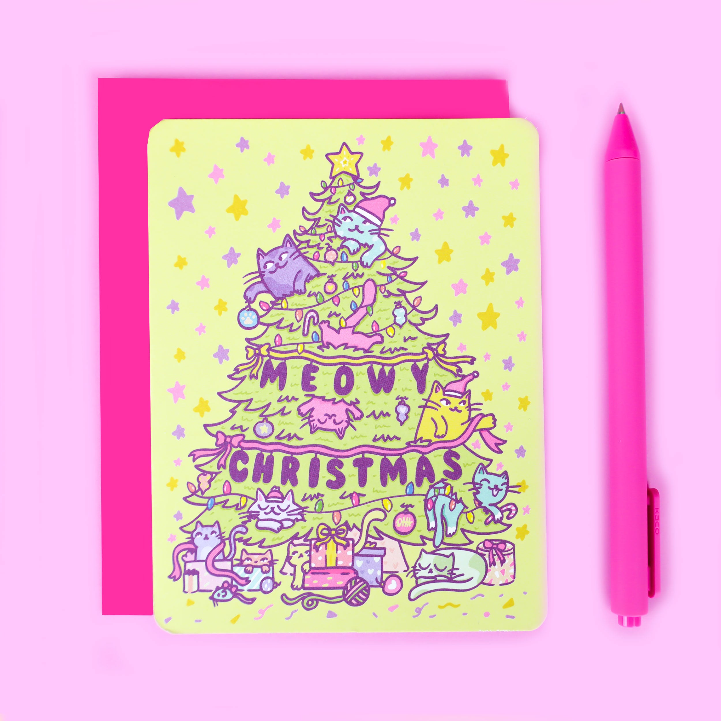 Meowy Christmas Funny Cat Holiday Card