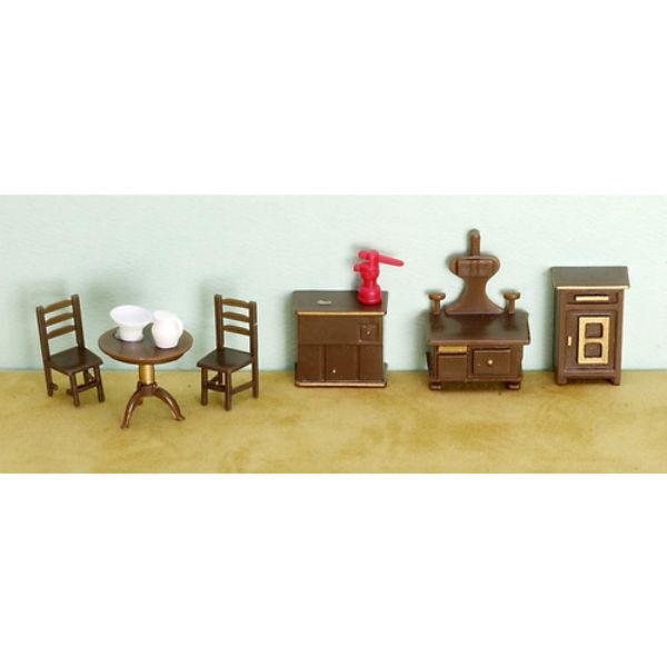 1/48 Scale Dollhouse Miniature 9-Piece Kitchen Set