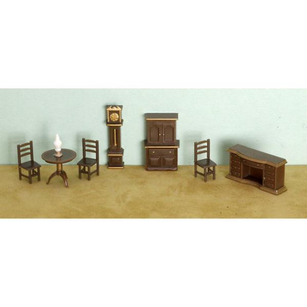 1/48 Scale Dollhouse Miniature 8-Piece Living Room Set