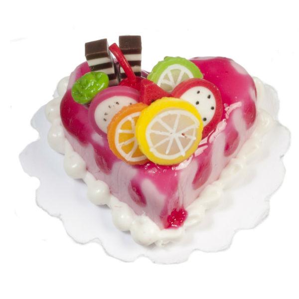 Heart-Shaped Dollhouse Miniature Cake