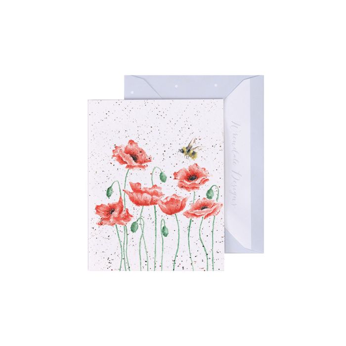 Poppies and Bee' Bee Enclosure Card