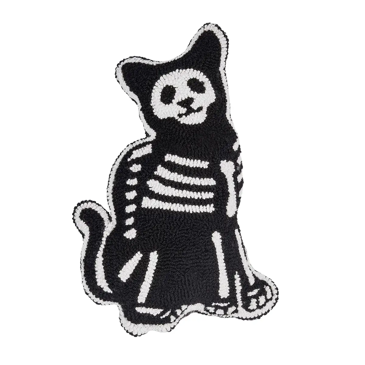 Halloween Cat Skeleton Pillow