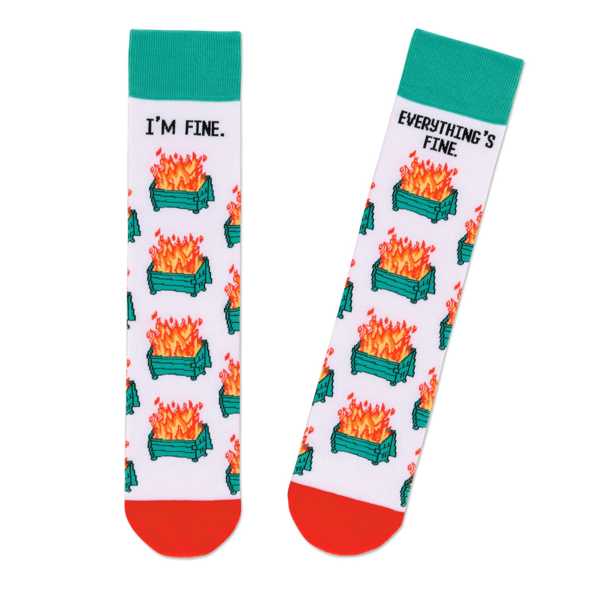 Dumpster Fire Novelty Crew Socks