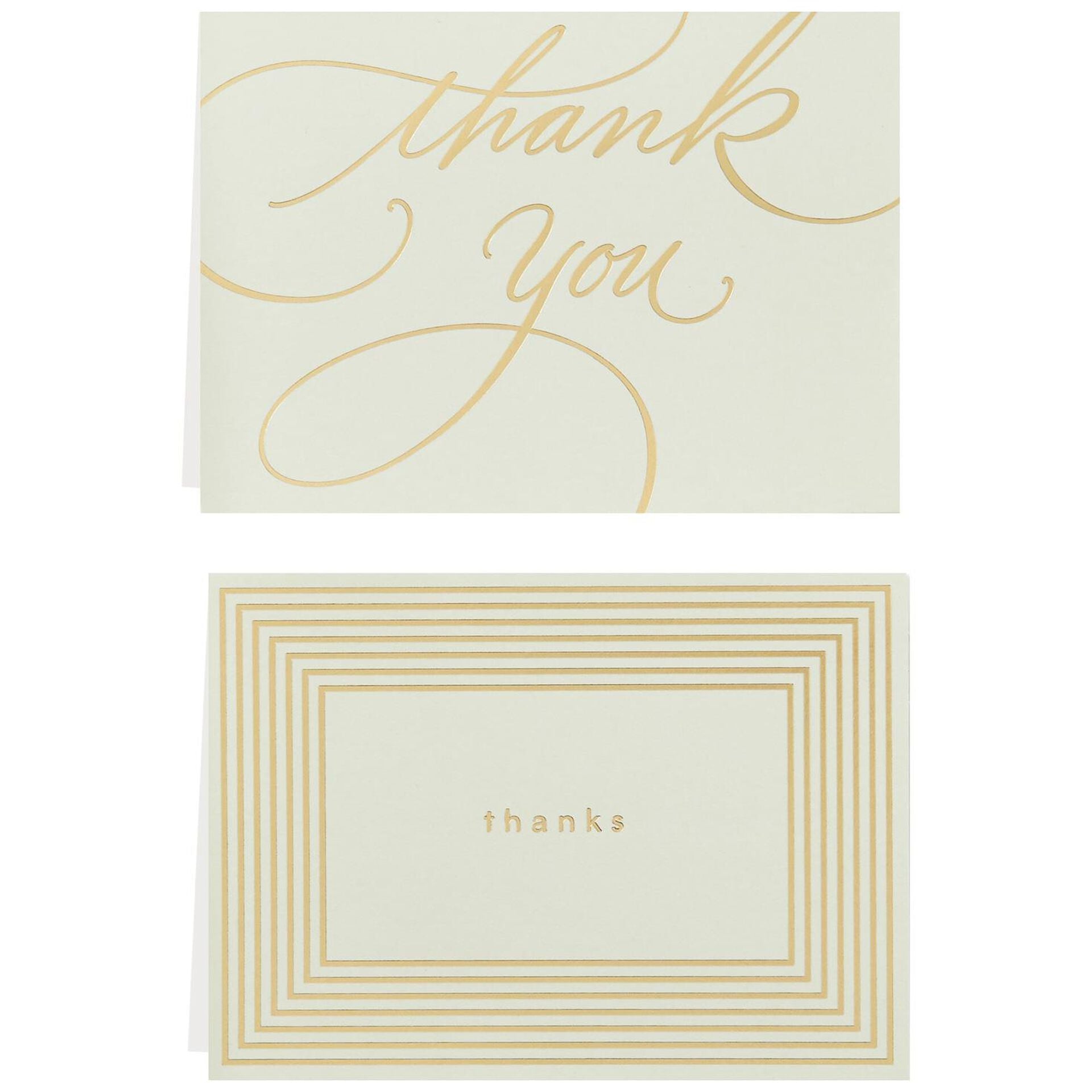 Gold Borders Thank You Notes