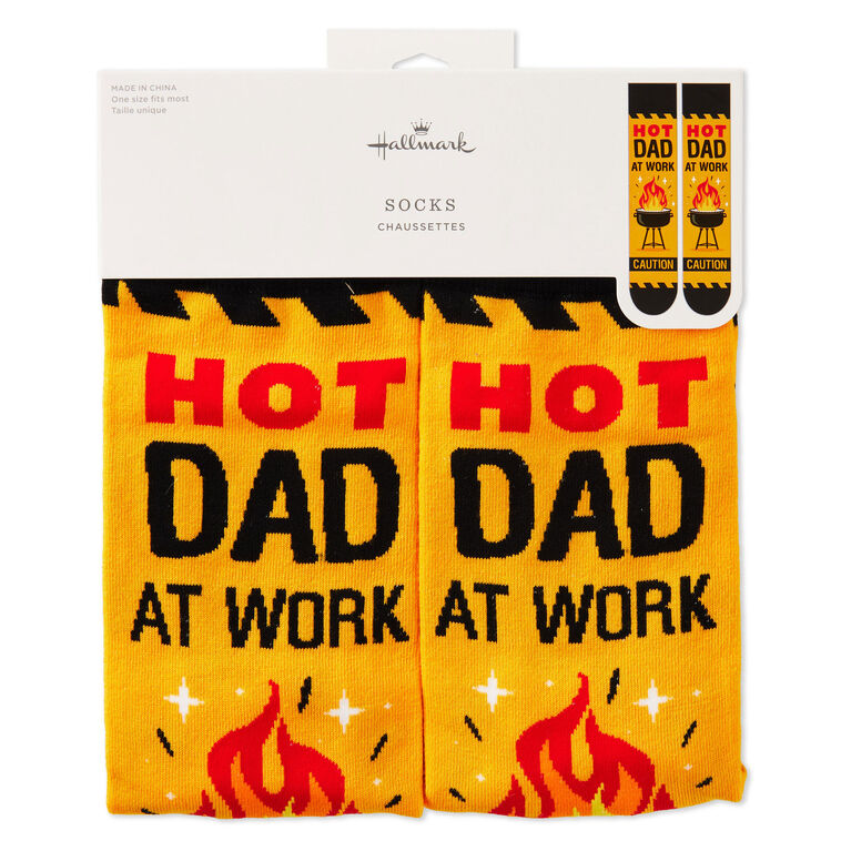 Hot Dad at Work Novelty Crew Socks