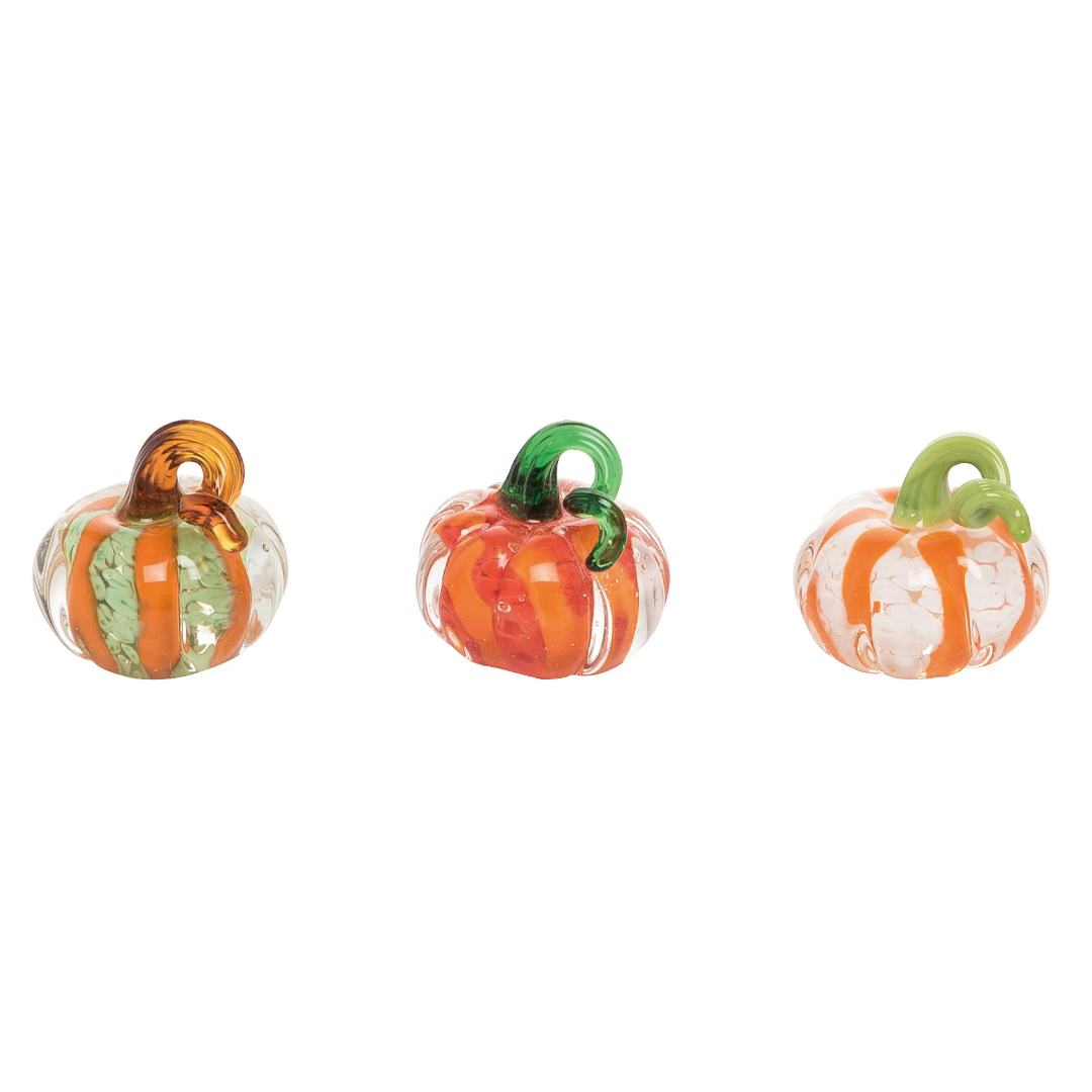 Mini Glass Fall Pumpkin