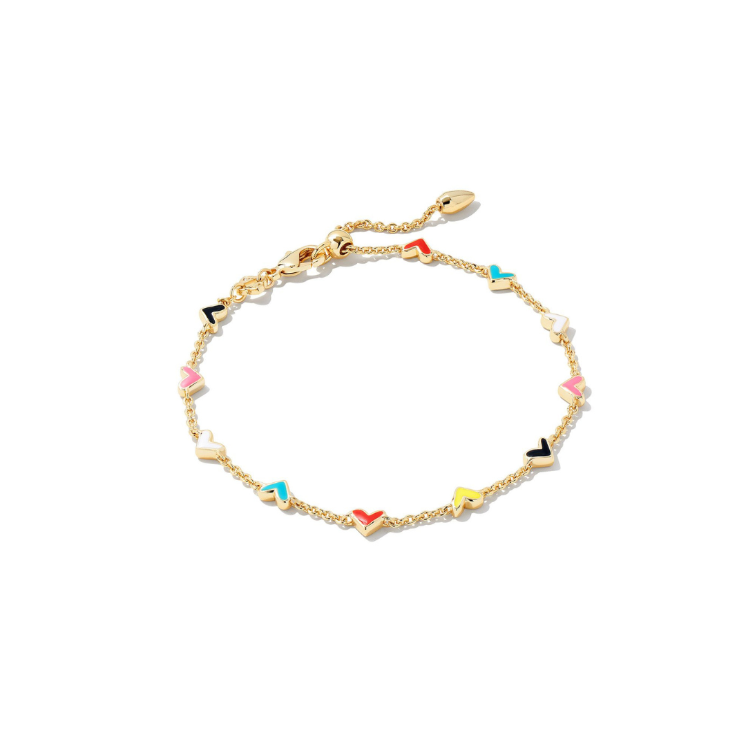 Kendra Scott Haven Gold Heart Chain Bracelet in Multi Mix