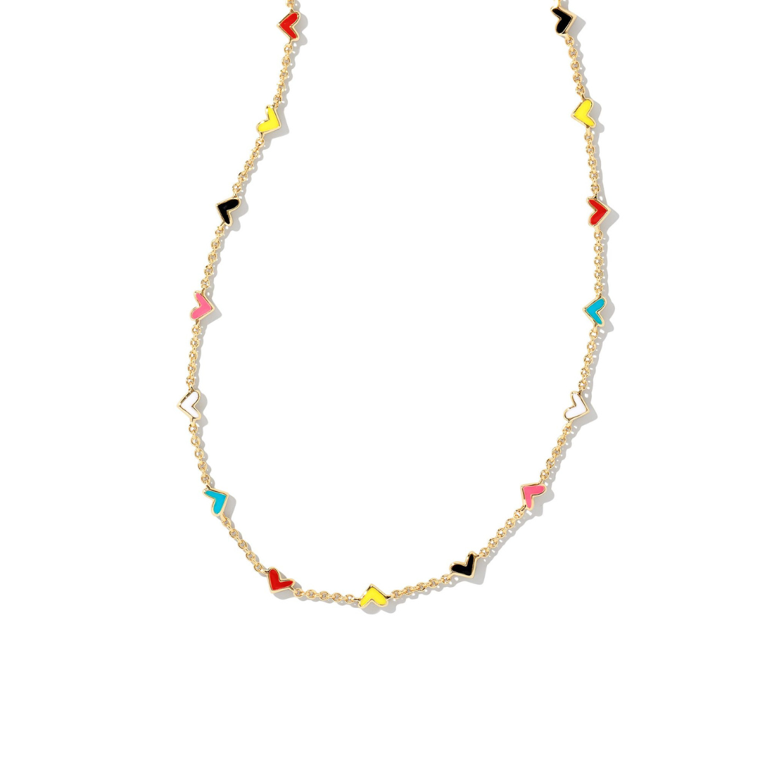 Kendra Scott Haven Gold Heart Strand Necklace in Multi Mix