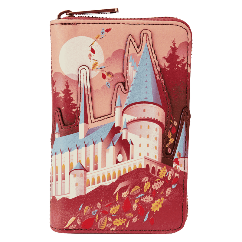 Harry Potter Hogwarts Fall Leaves Zip-Around Wallet by Loungefly